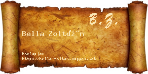 Bella Zoltán névjegykártya