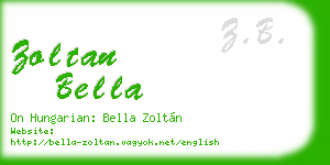 zoltan bella business card