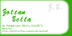 zoltan bella business card